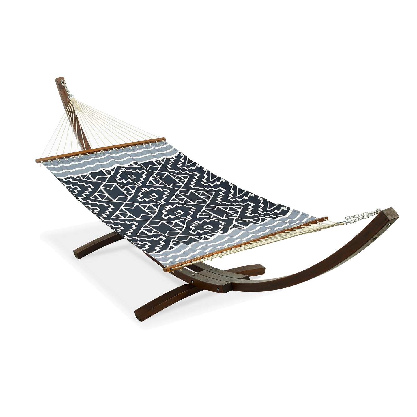 Kilimanjaro - Black Tribal Recycled Polyester Hammock for Patio - (55" x 82")