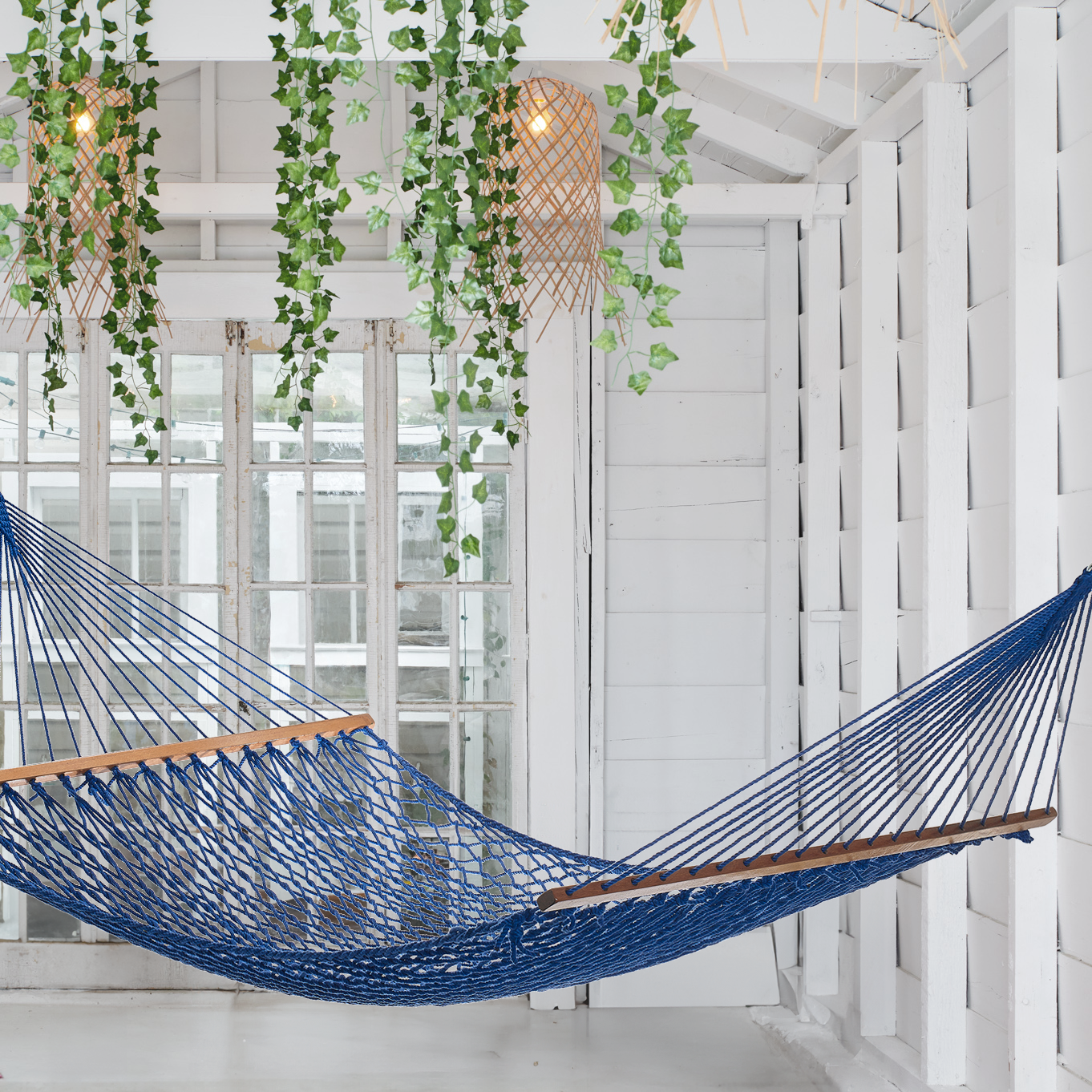Miami - Blue Rope Indoor/Outdoor Hammock (55" x 82") - PET