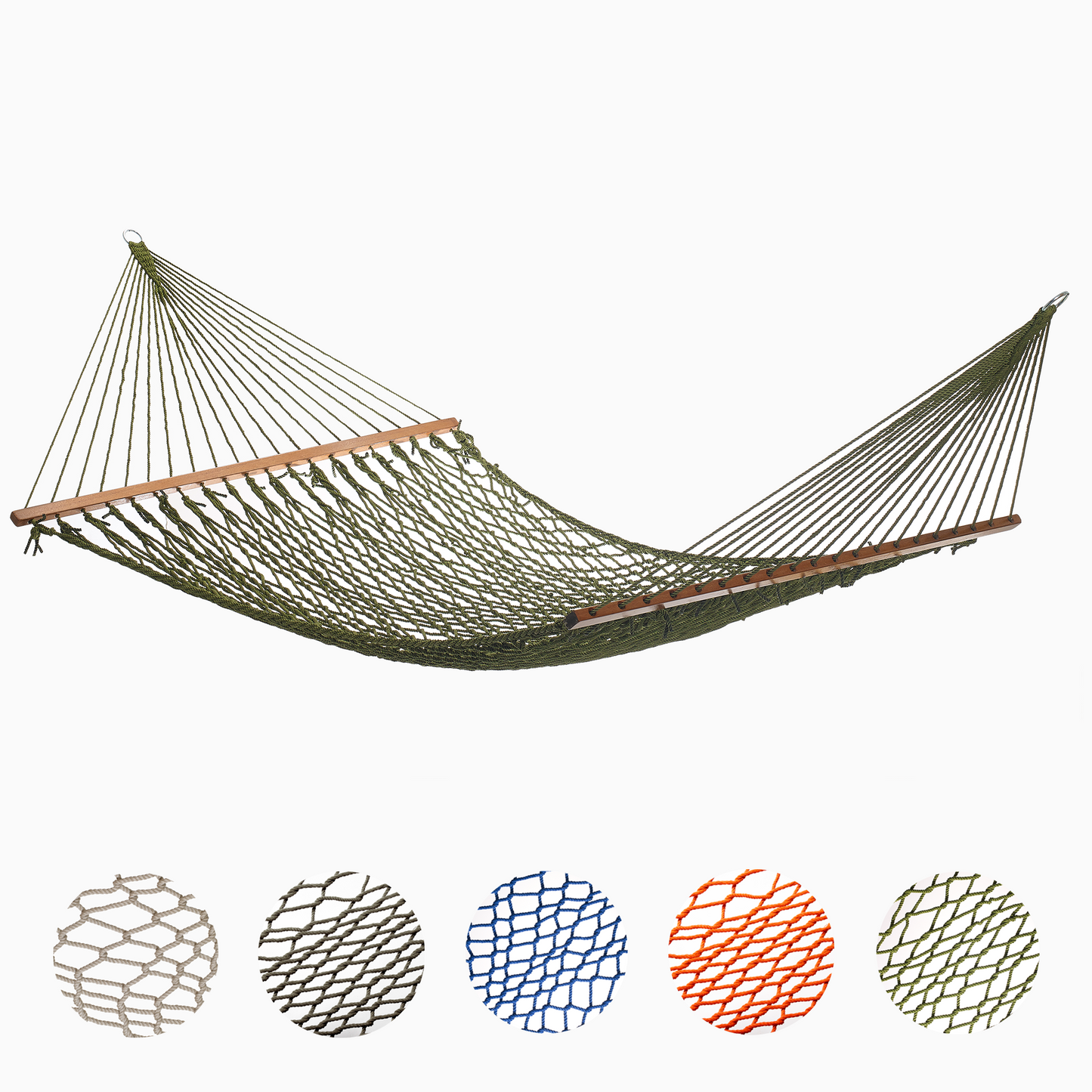 Miami - Green Rope Indoor/Outdoor Hammock (55" x 82") - PET