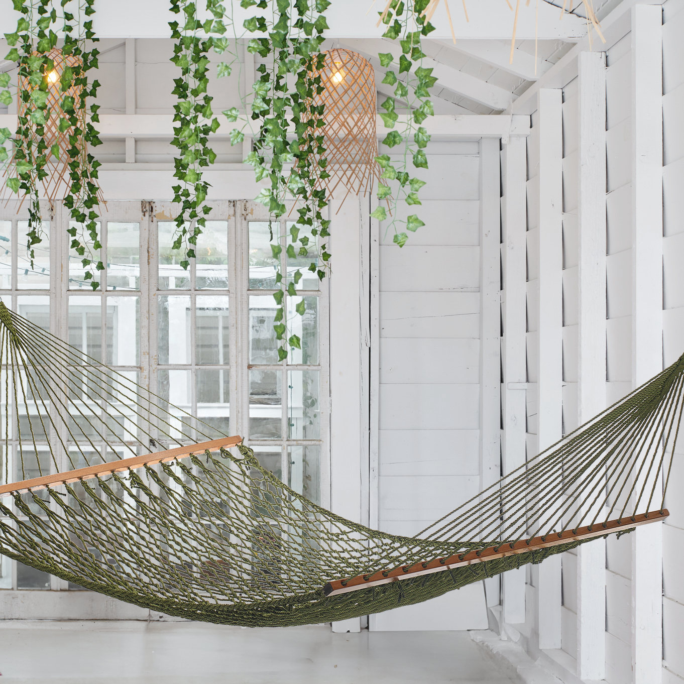 Miami - Green Rope Indoor/Outdoor Hammock (55" x 82") - PET
