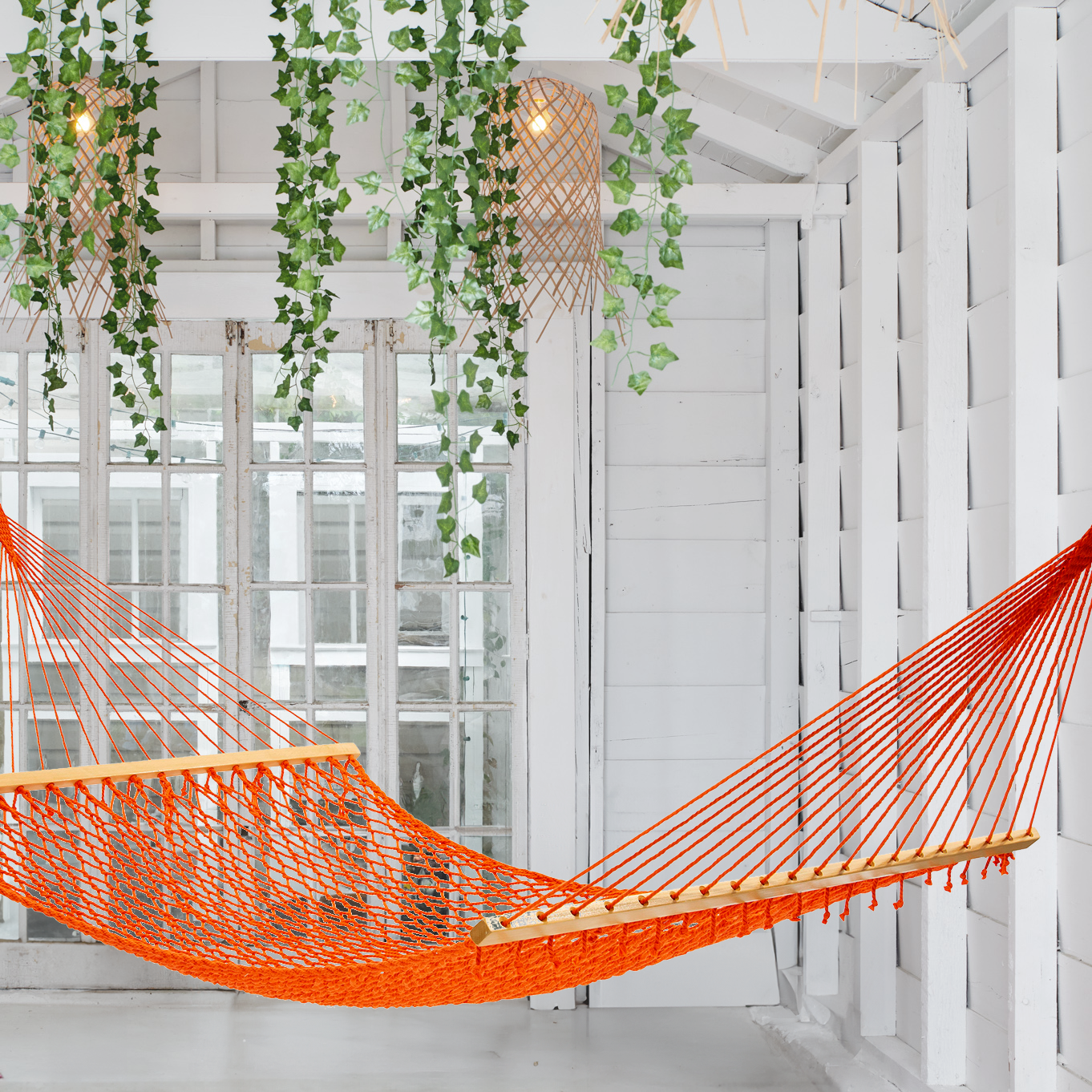 Miami - Tangerine Rope Indoor/Outdoor Hammock (55" x 82") - PET