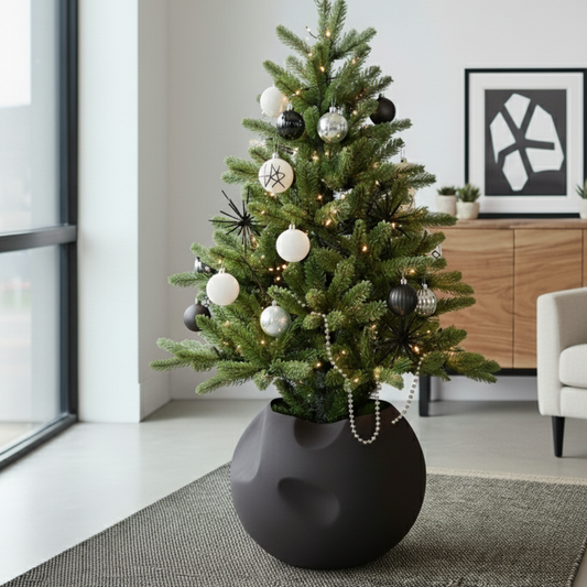 Beyond the Skirt: Two Ways to Use Metal Planters for an Elevated, High-Design Christmas Tree Base