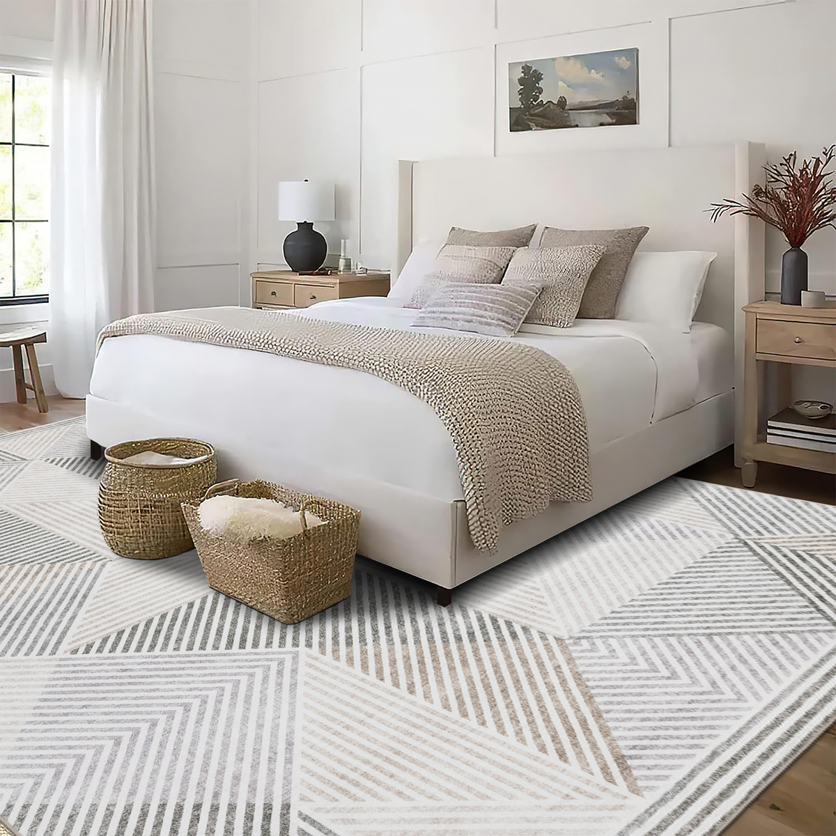 Beige Ivory Area Rug, product view angle 31