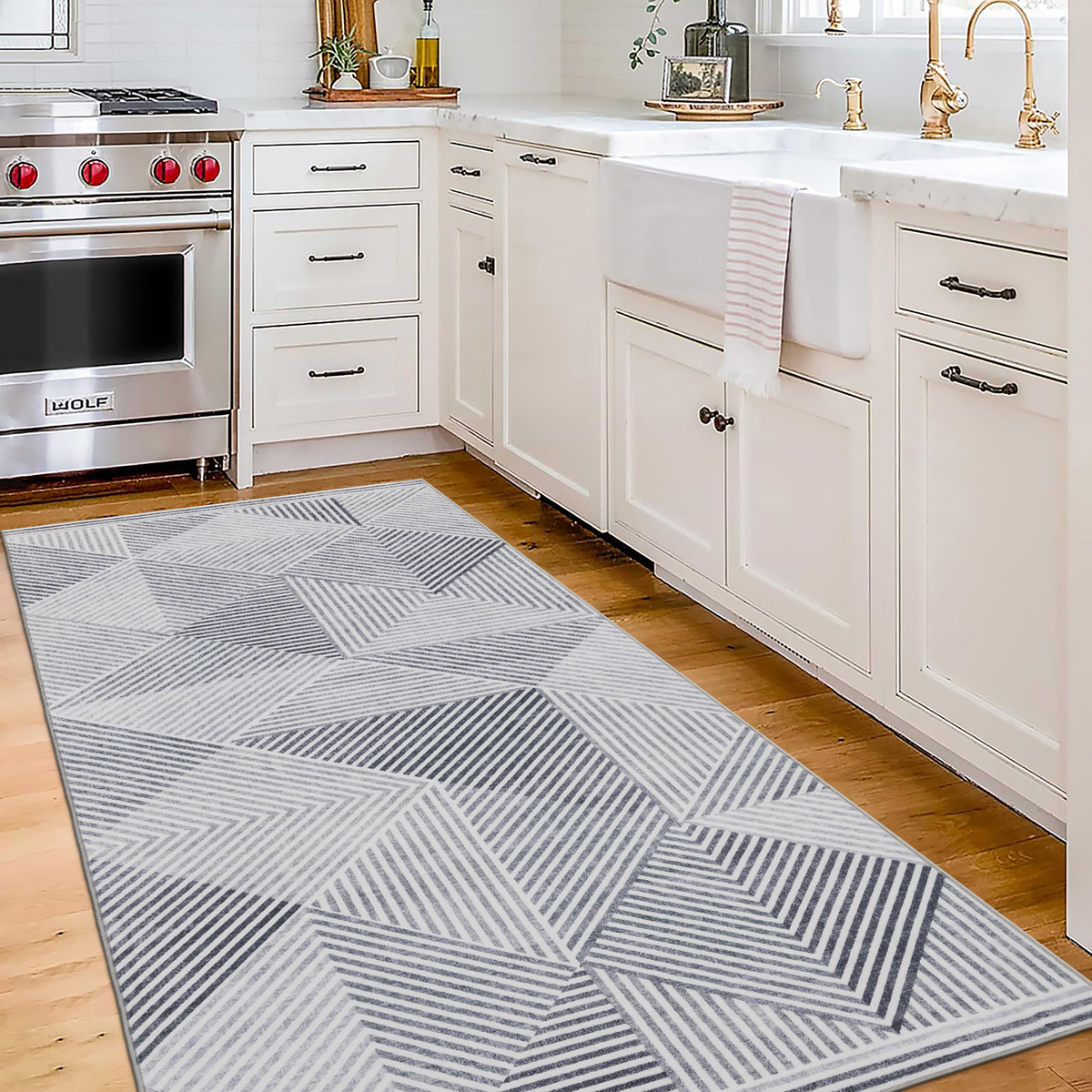 Gray Ivory Area Rug, product view angle 32