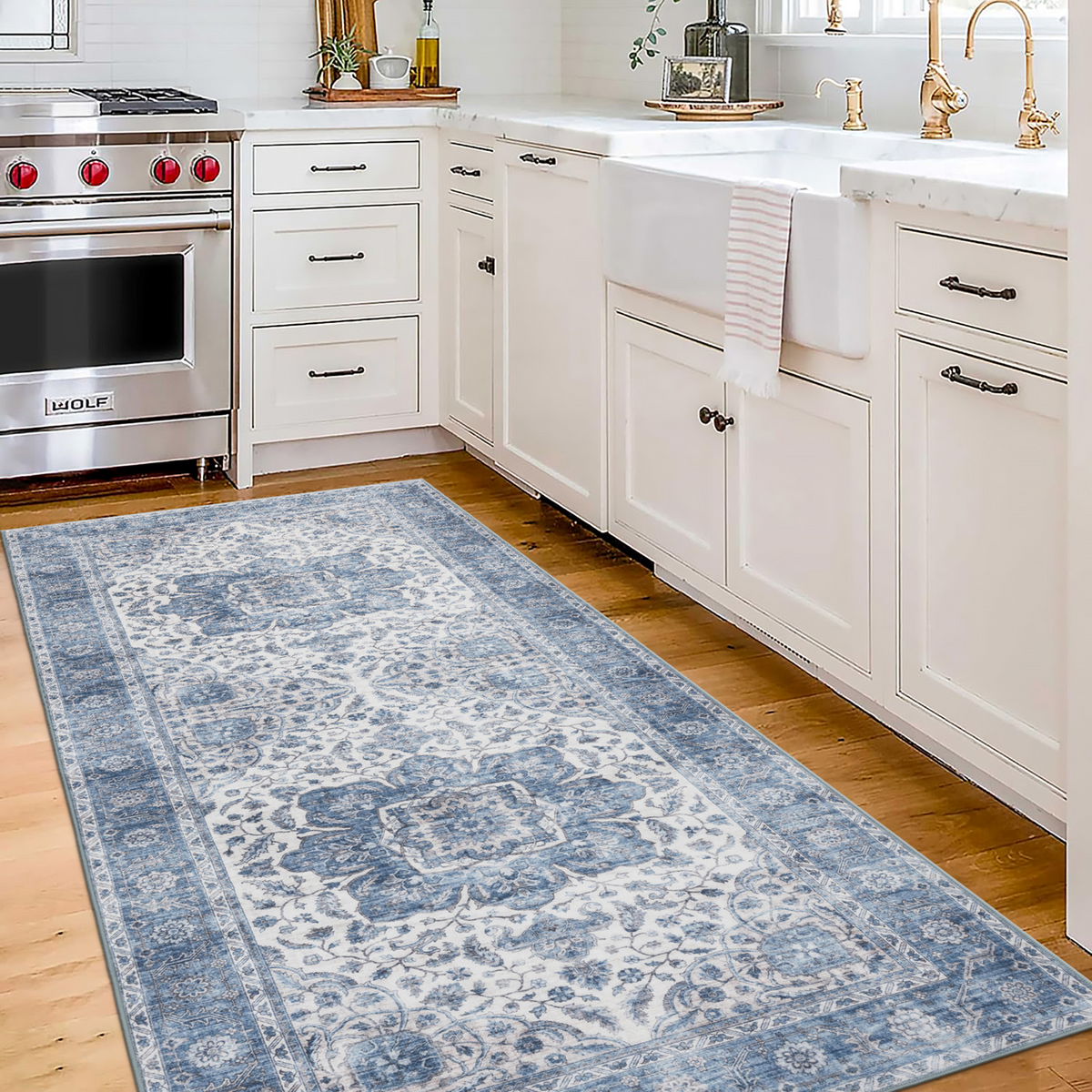 Blue Ivory Area Rug, product view angle 28