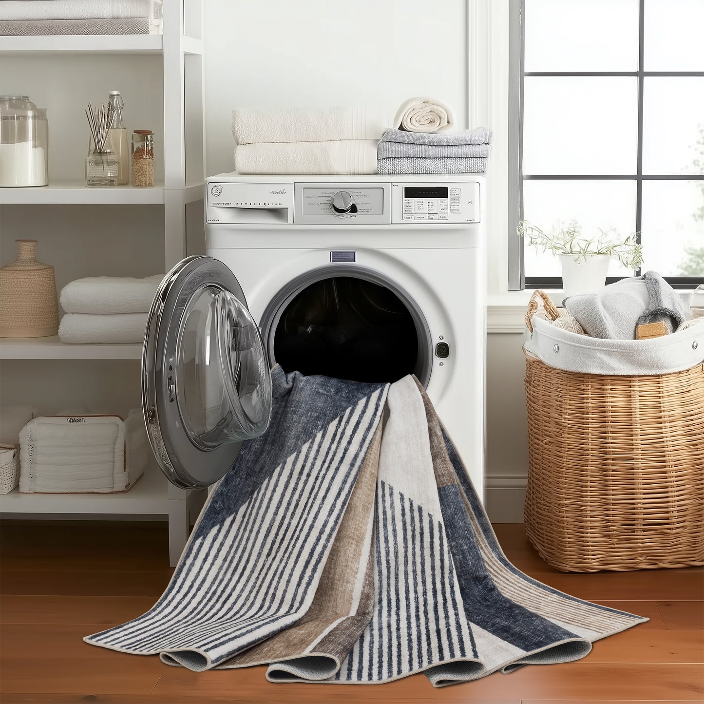 Theo Modern - Beige ReaLife Machine Washable Rugs