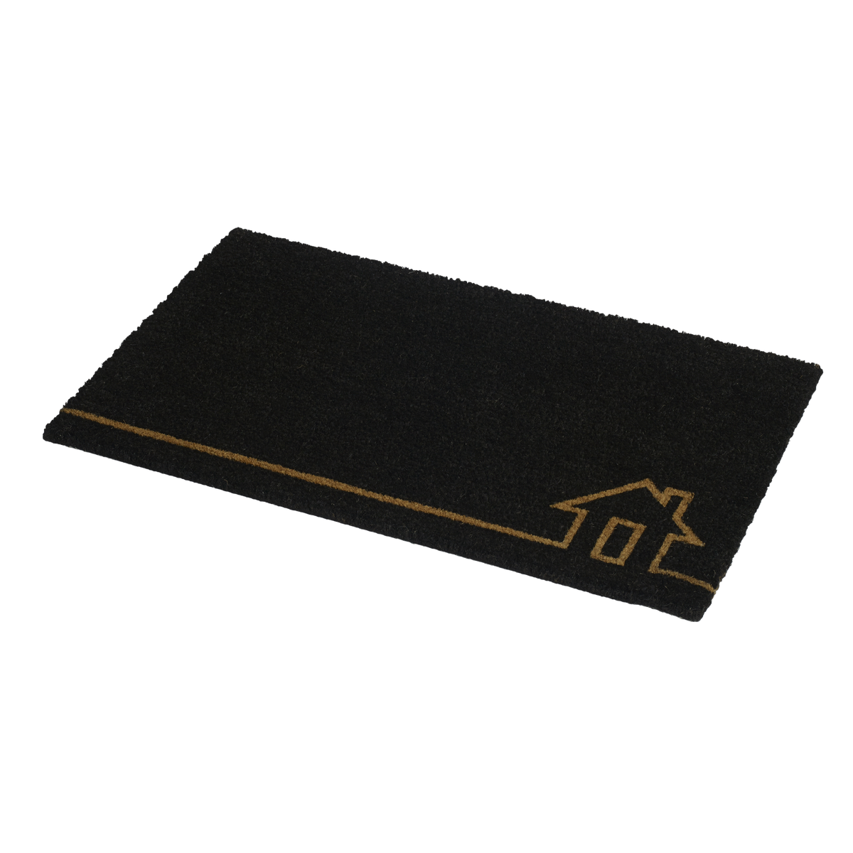 Home View Black Doormat, product view angle 3