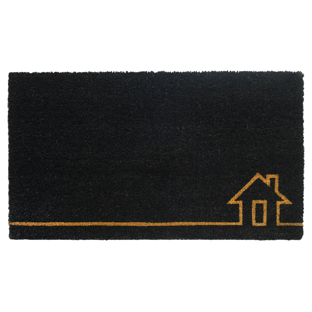 Home View Black Doormat, texture close-up