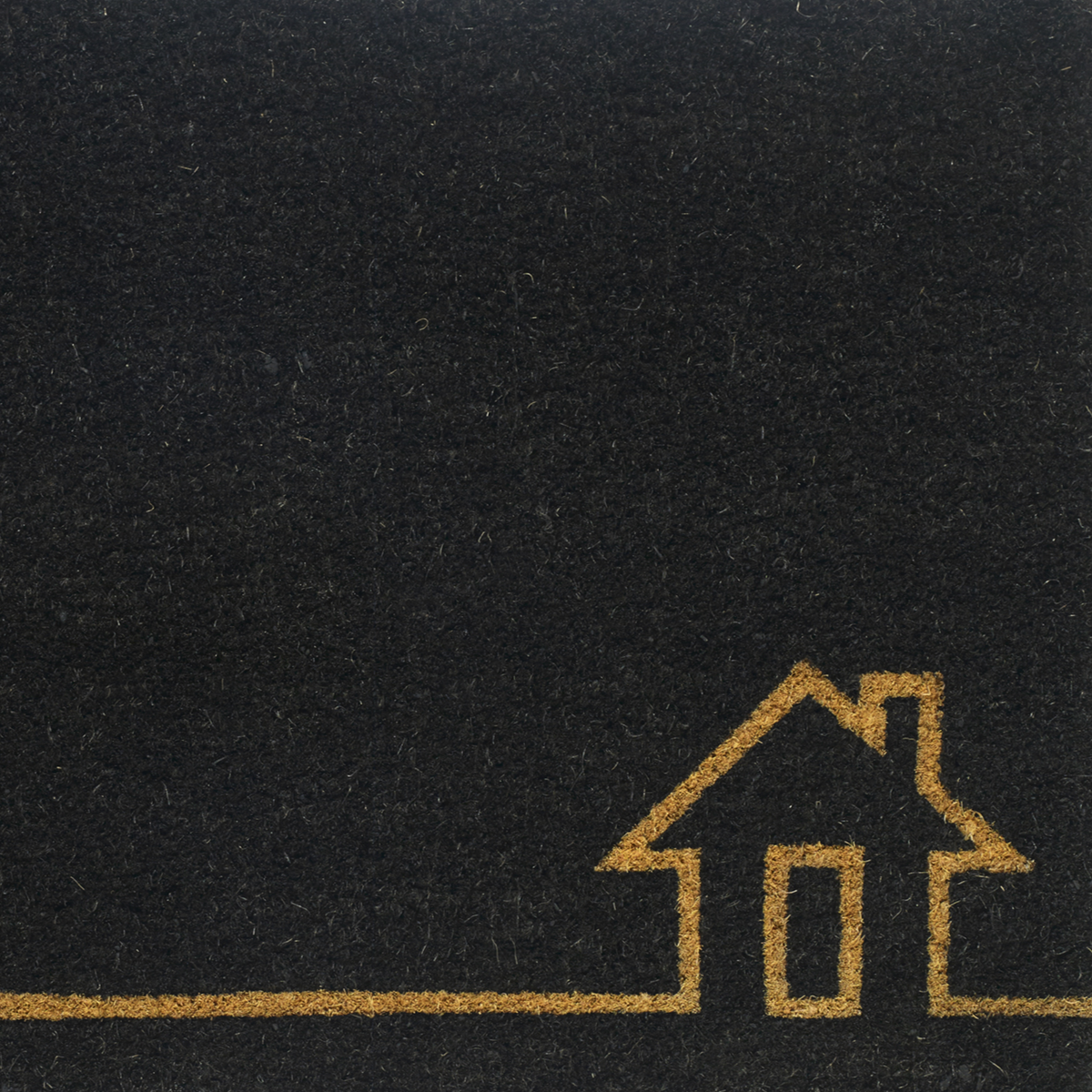 Home View Black Doormat, flat product shot, alternate angle