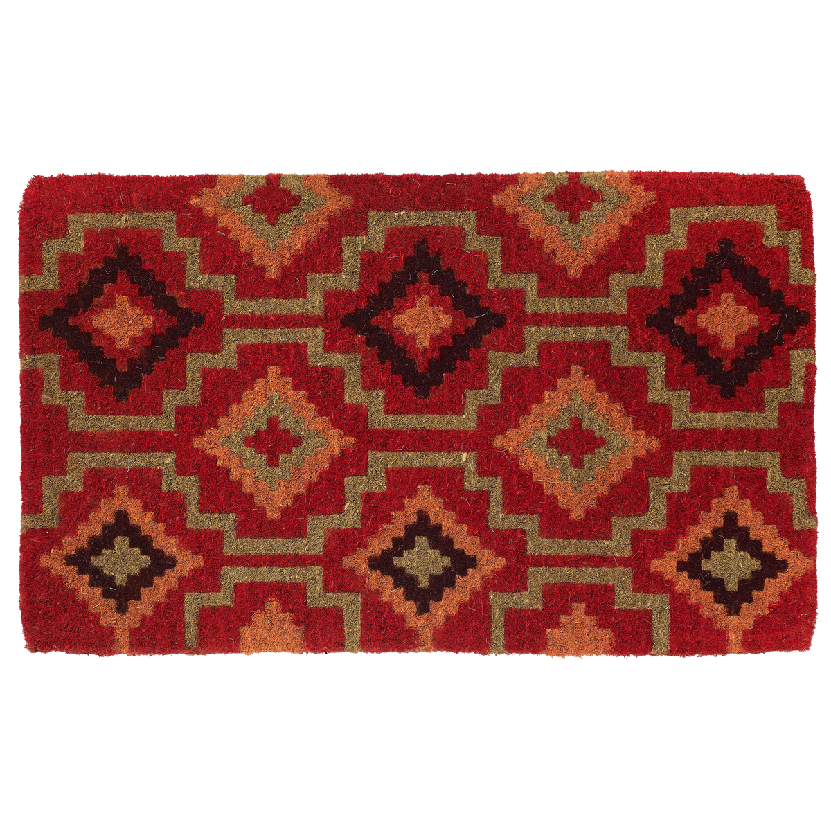 Lhasa Kilim Red Doormat, flat product shot, alternate angle
