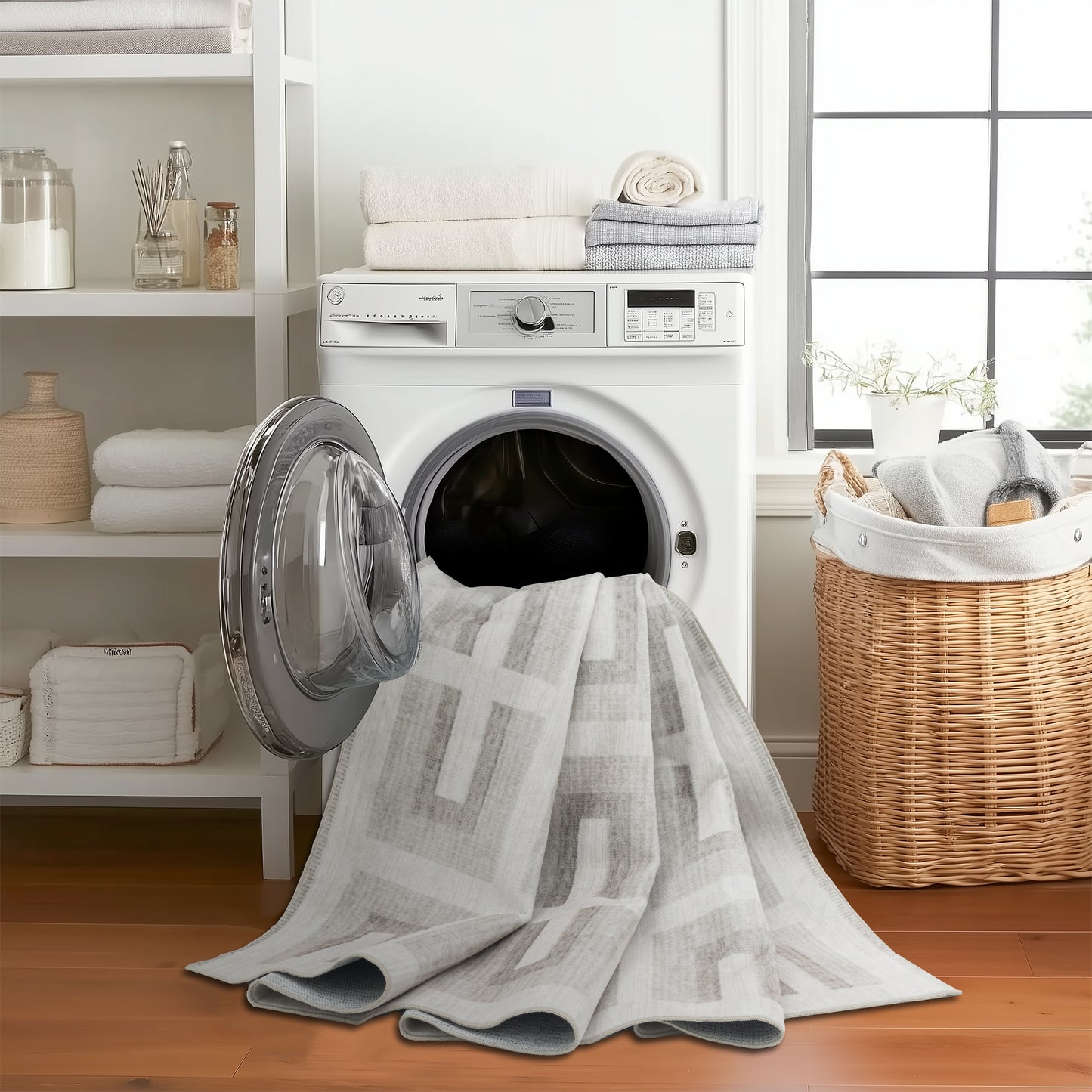 Remi Modern – Beige Machine Washable Rugs