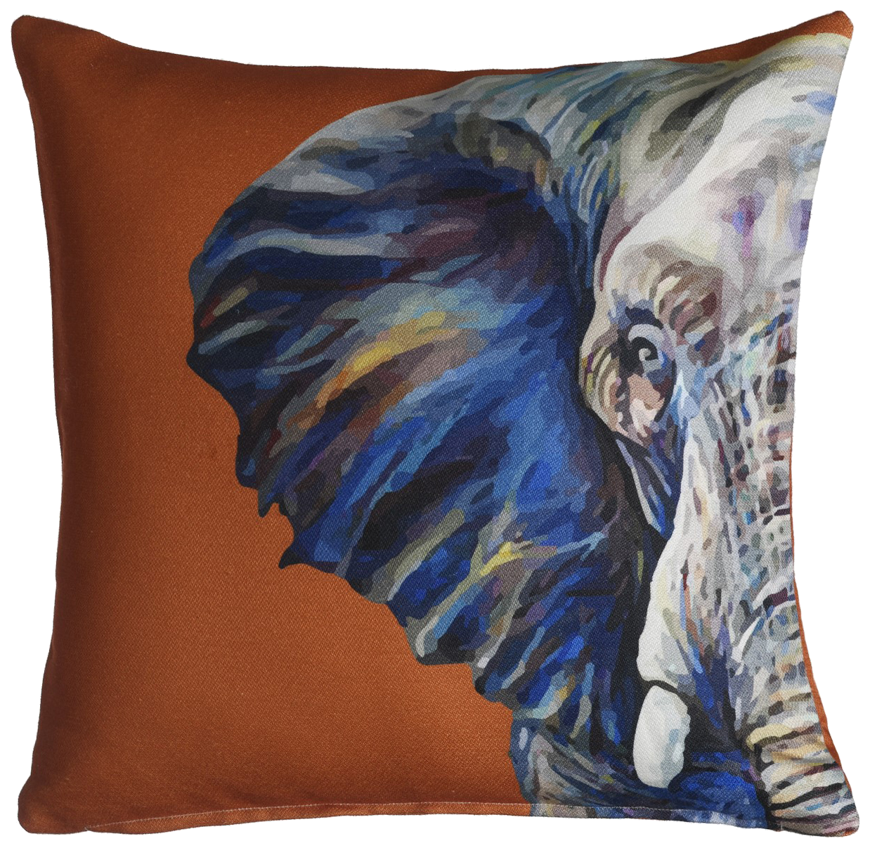 Elephant - Orange  Double Sided Indoor/Outdoor Pillow for Patio (20" x 20") FINAL SALE