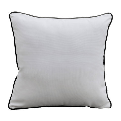 White with Black Piping