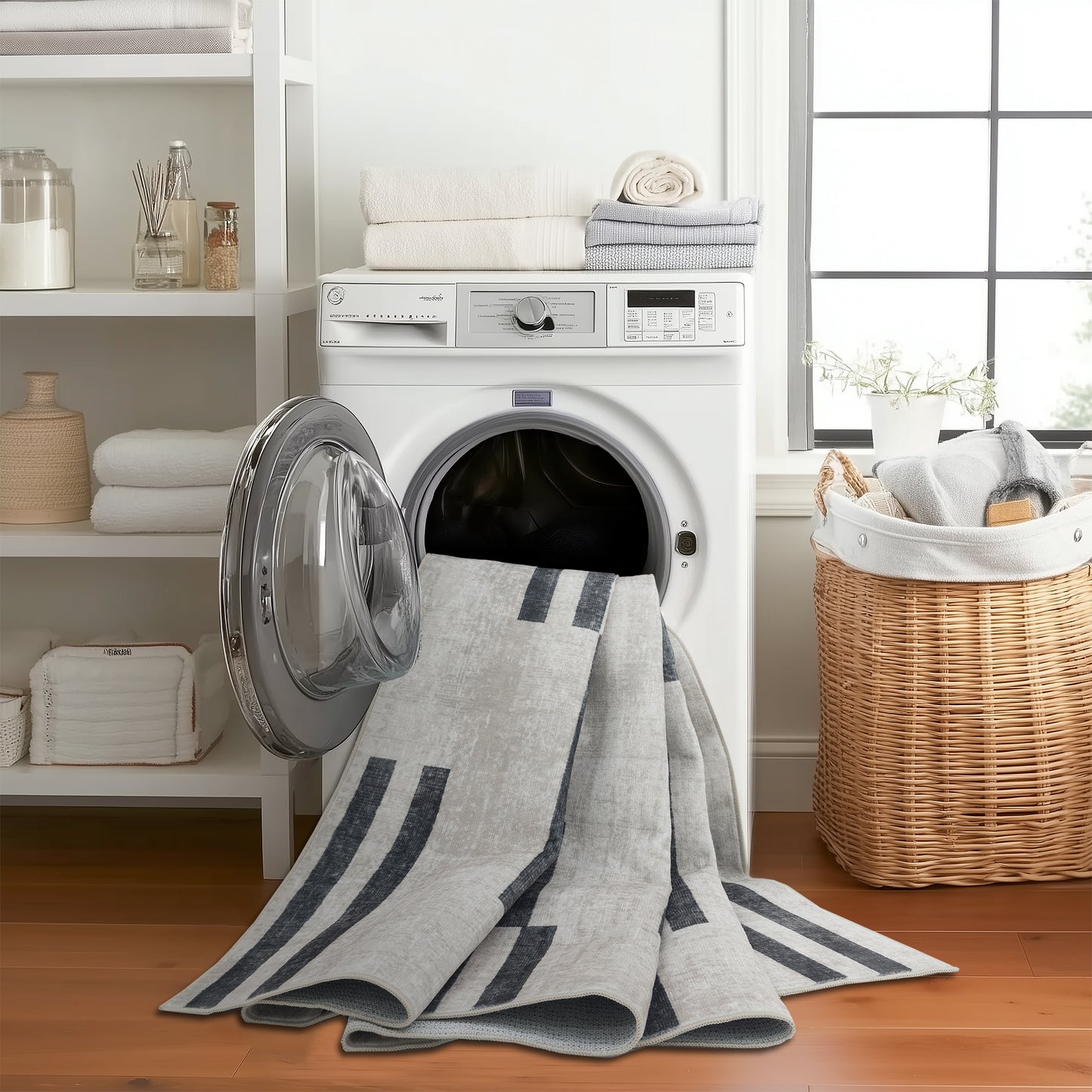 Loki Modern - Beige ReaLife Machine Washable Rugs