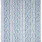 Full view of light blue and white chevron foldable outdoor rug with loops at each corner