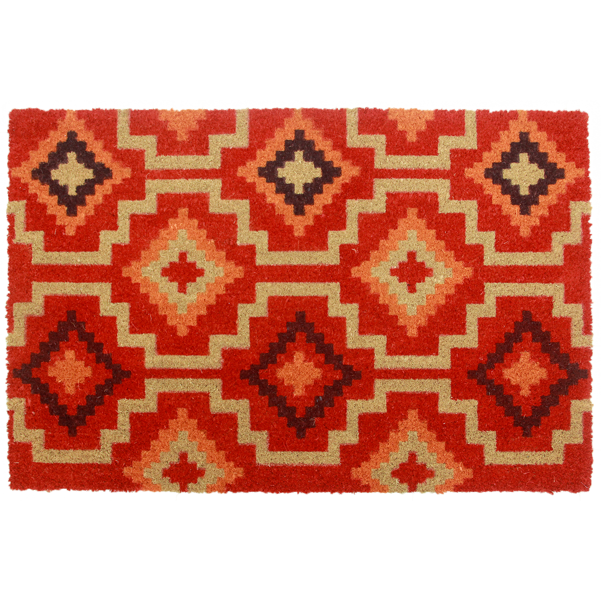 Lhasa Kilim Red Doormat, flat product shot, detail close-up