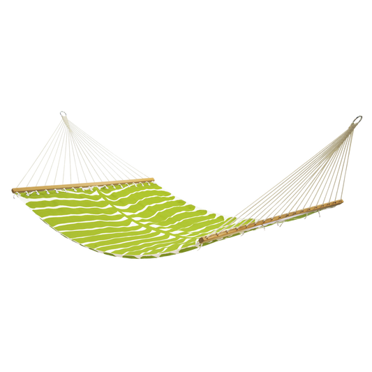 Hilo - Green Tropical Leaf Recycled Polyester Hammock for Patio - (55" x 82")