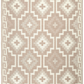 Reverse side of mocha diamond outdoor rug with cream background