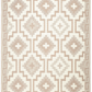 Full view of mocha diamond outdoor rug laid flat