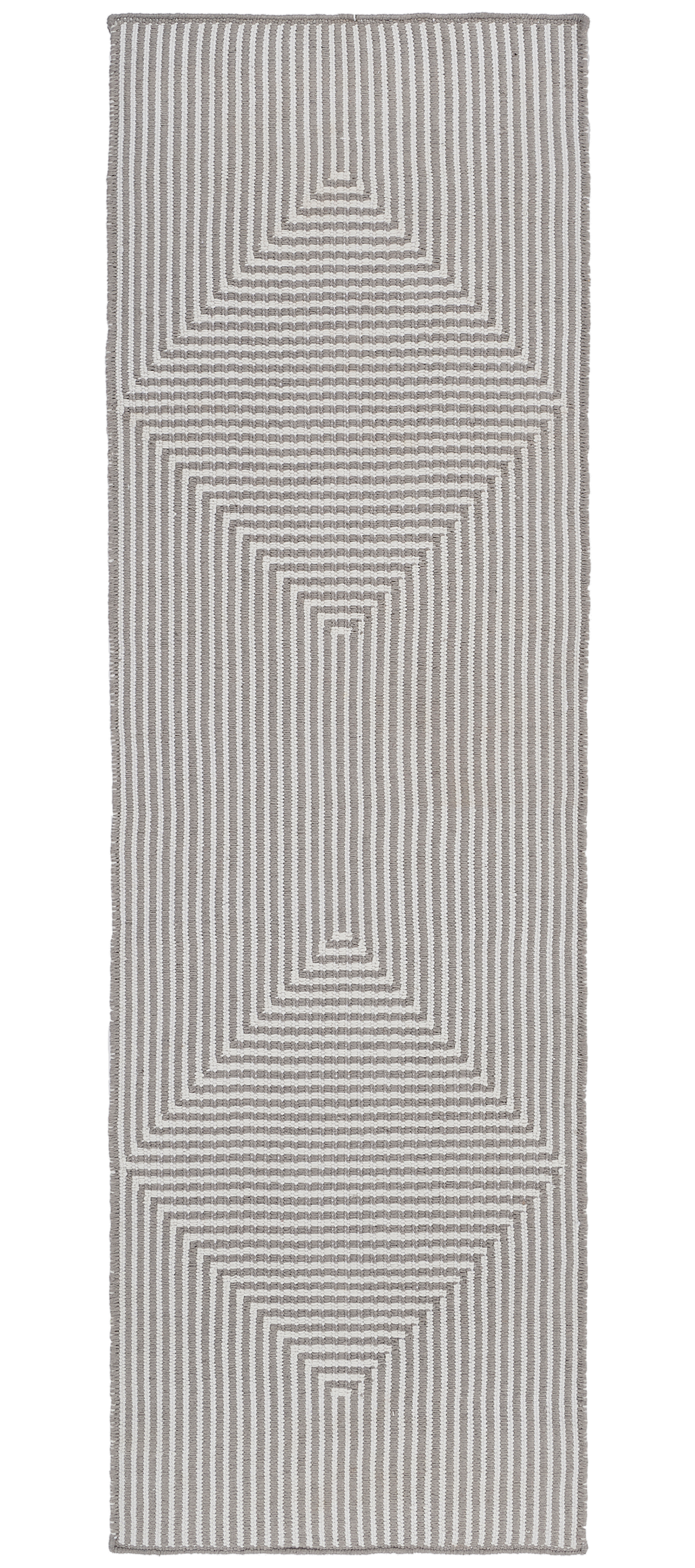 Gray Modern Outdoor Rug, size view of rug laid flat 2.5x8