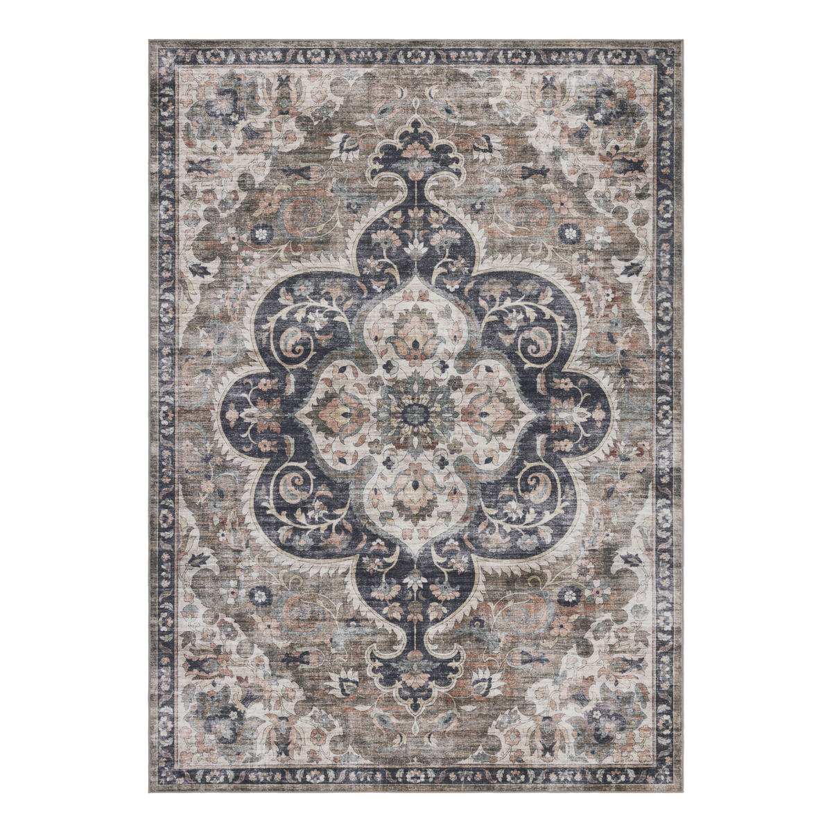 Brown Beige Ivory Area Rug, product view angle 18