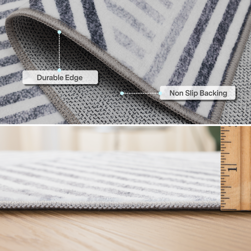 Gray Ivory Area Rug, product view angle 24