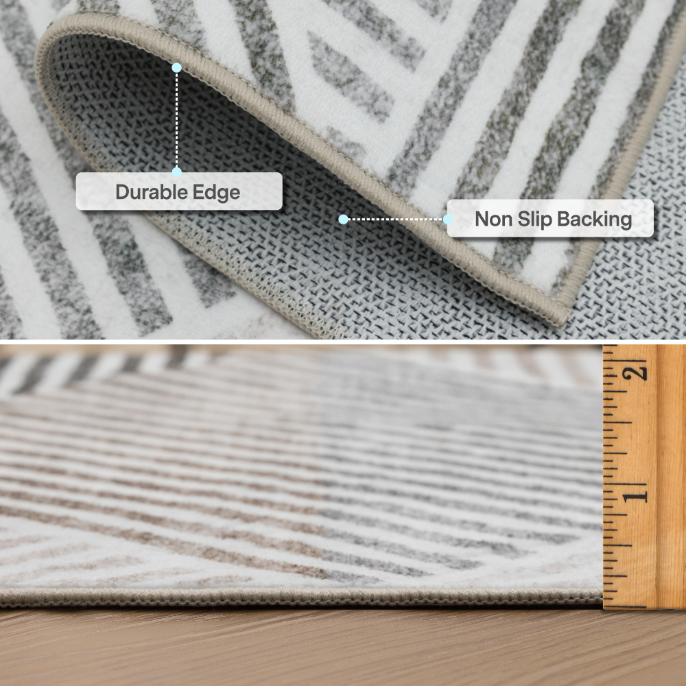 Beige Ivory Area Rug, product view angle 24