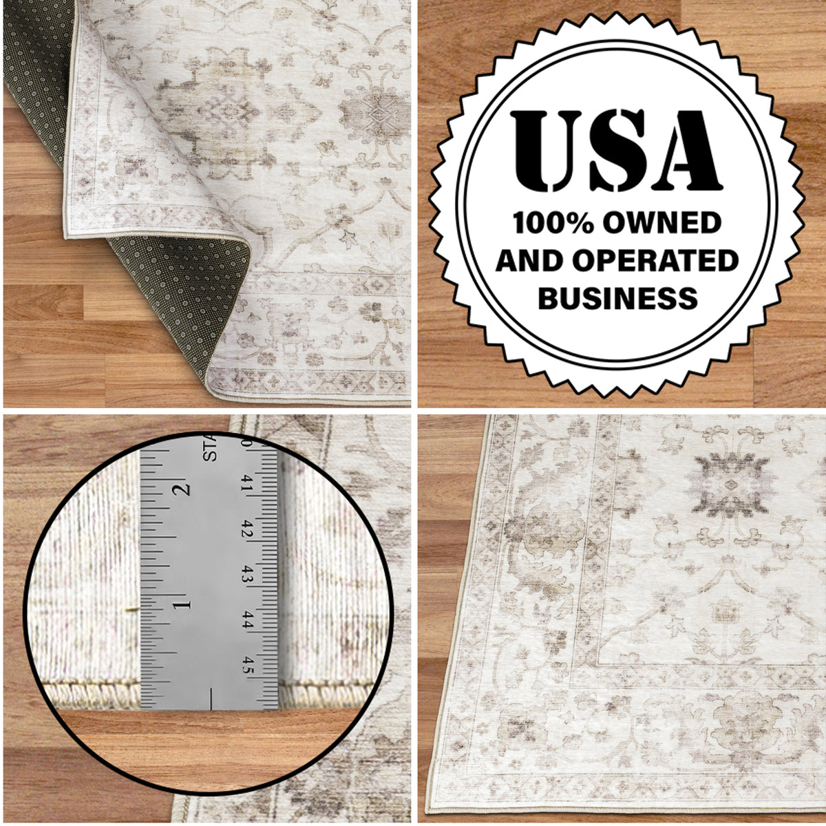 Beige Ivory Area Rug, product view angle 18