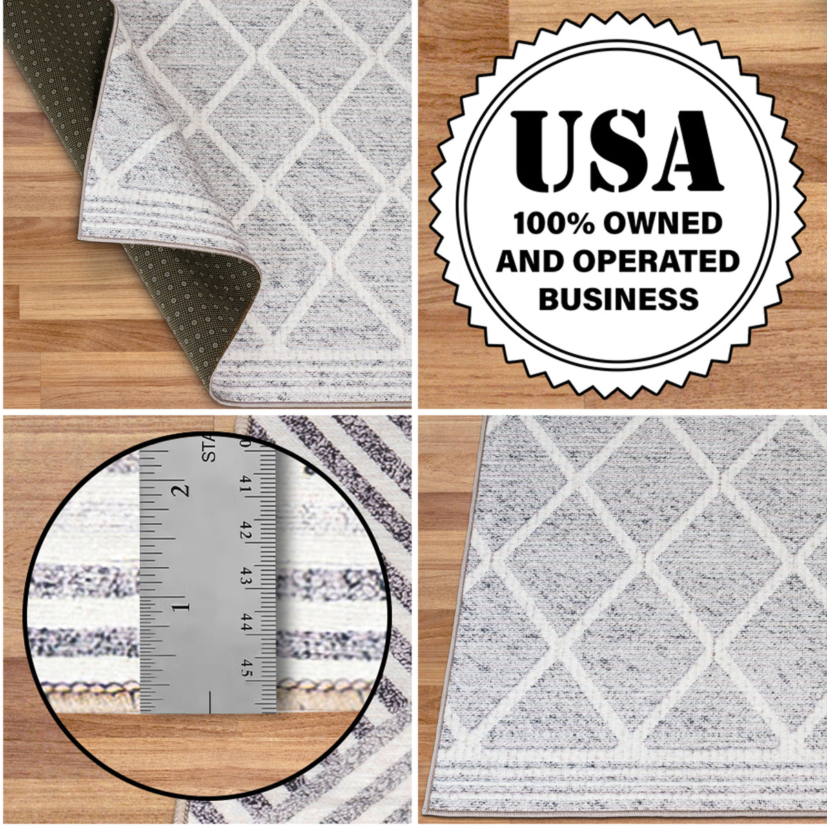 Light Gray Ivory Area Rug, product view angle 18