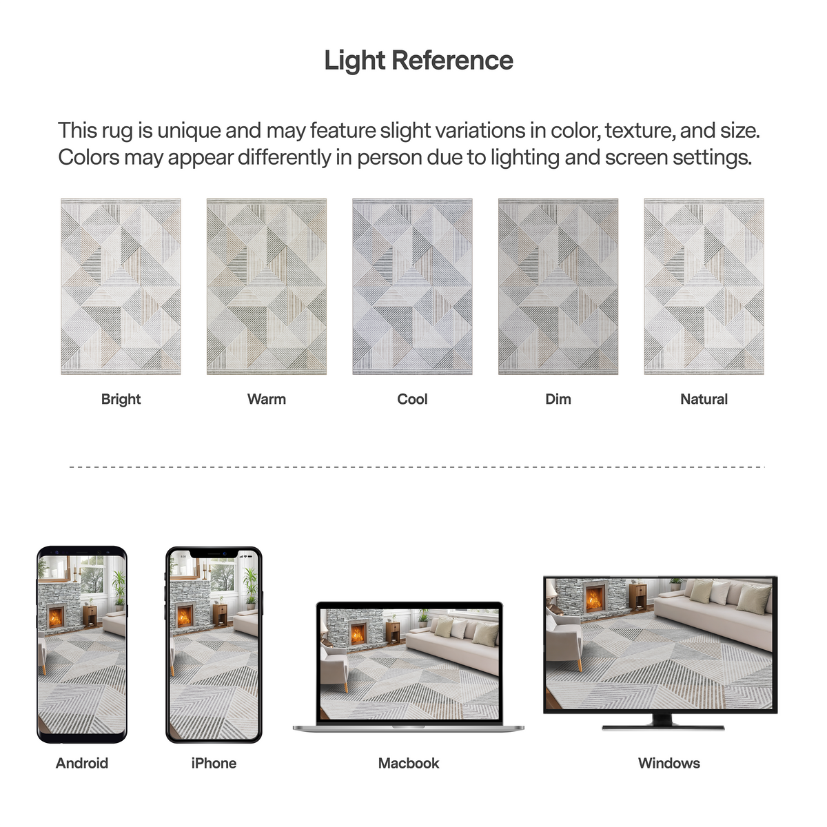 Beige Ivory Area Rug, product view angle 25