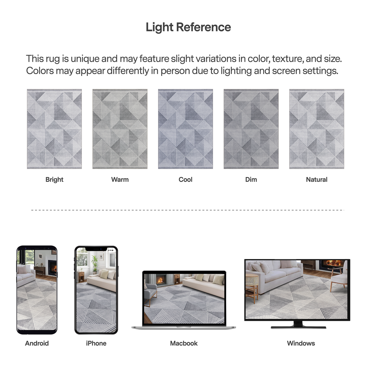 Gray Ivory Area Rug, product view angle 25