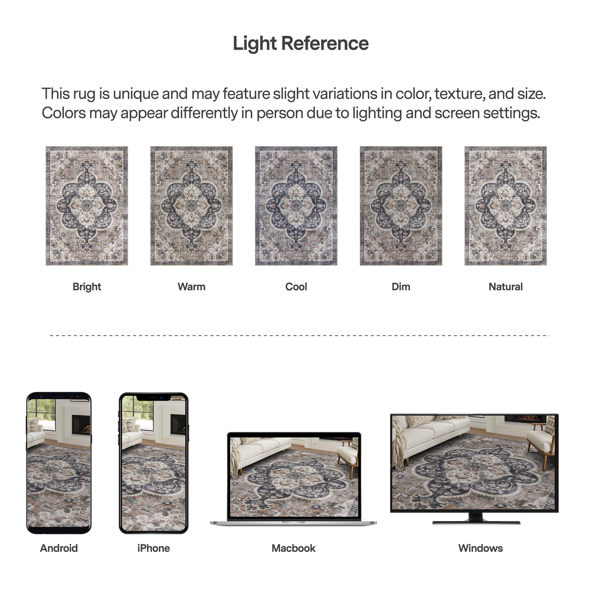 Brown Beige Ivory Area Rug, product view angle 21