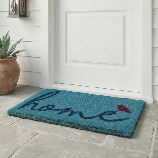 A Bird Perched on Home Doormat, flat product shot