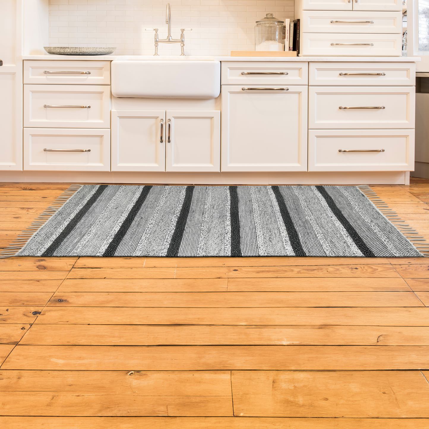 Albany - Gray Striped Indoor/Outdoor Area Rug