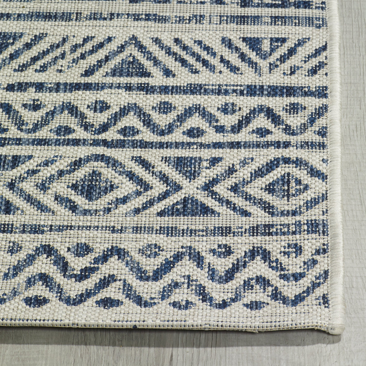 Blue Outdoor Rug, close-up of weave texture