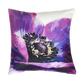 Anemone Flower - Purple Floral Stain Resistant Indoor/Outdoor Pillow for Patio (20" x 20")