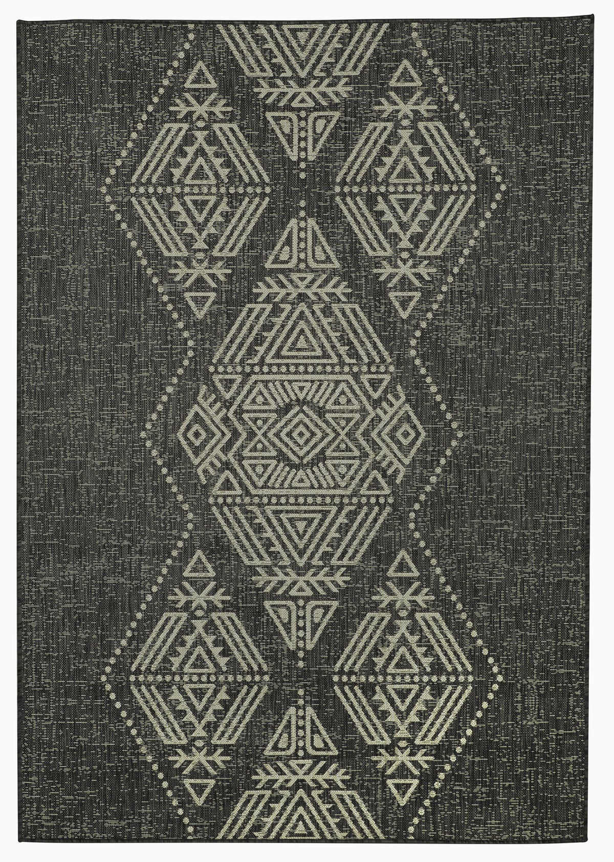 Charcoal Outdoor Rug, flat product shot of full pattern