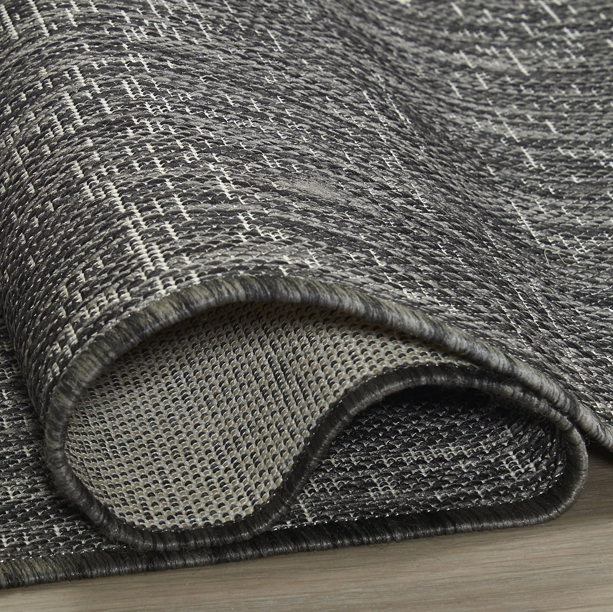 Charcoal Outdoor Rug, close-up of pile texture
