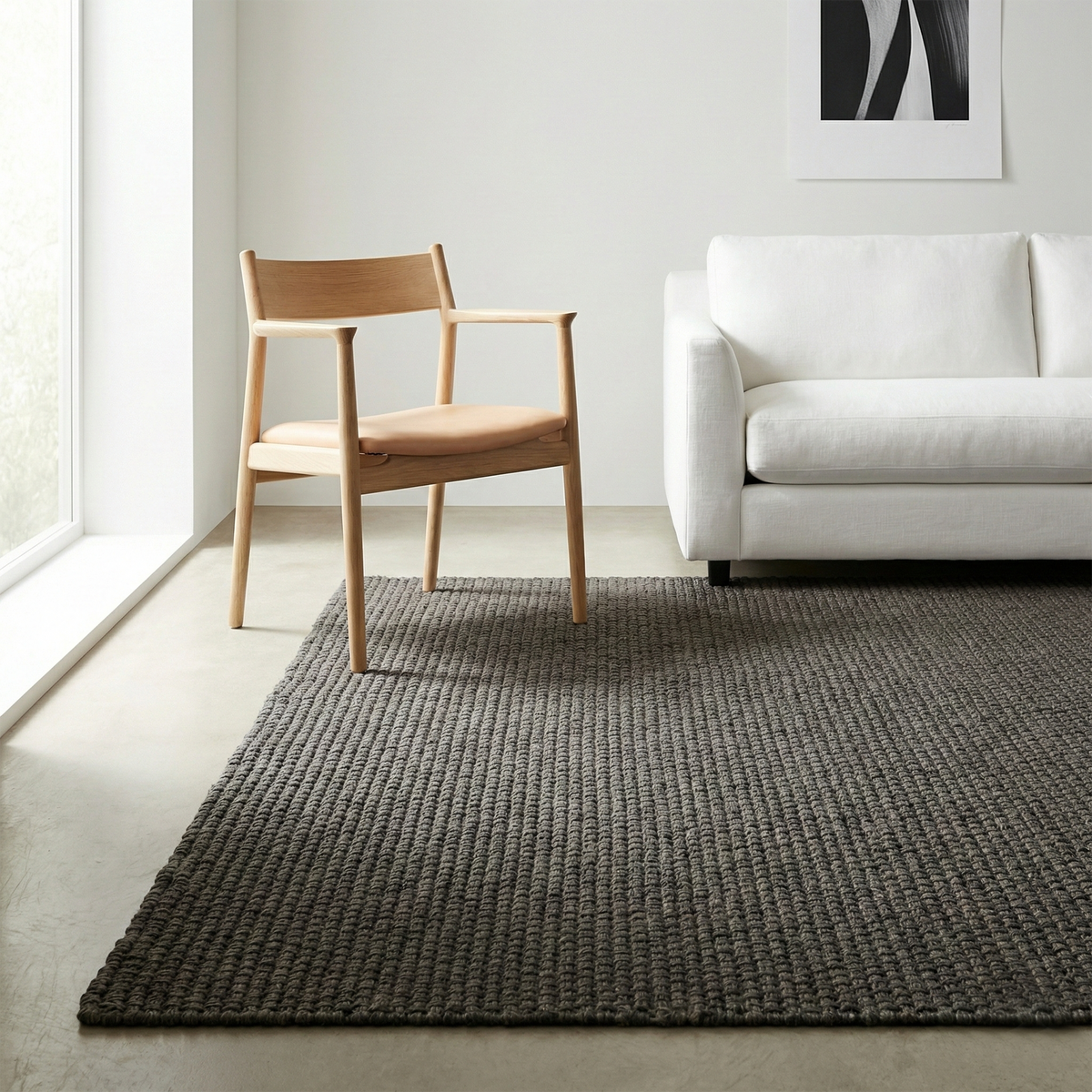 Charcoal Outdoor Rug, lifestyle patio scene