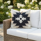 Astana - Black Kilim Stain Resistant Indoor/Outdoor Pillow for Patio (20" x 20")