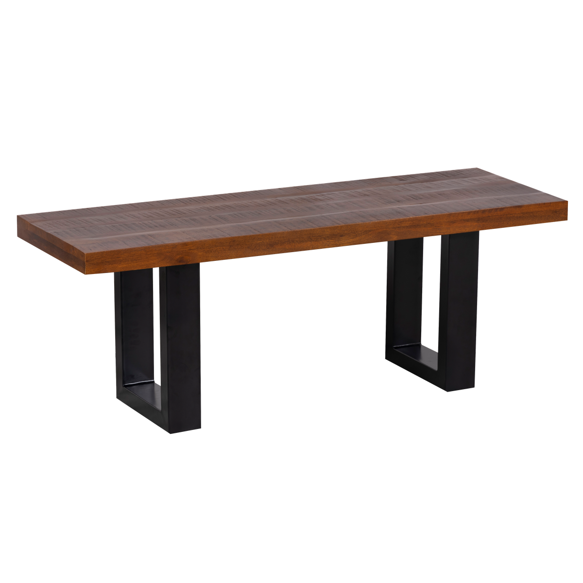 Walnut Bench, lifestyle room scene, detail close-up