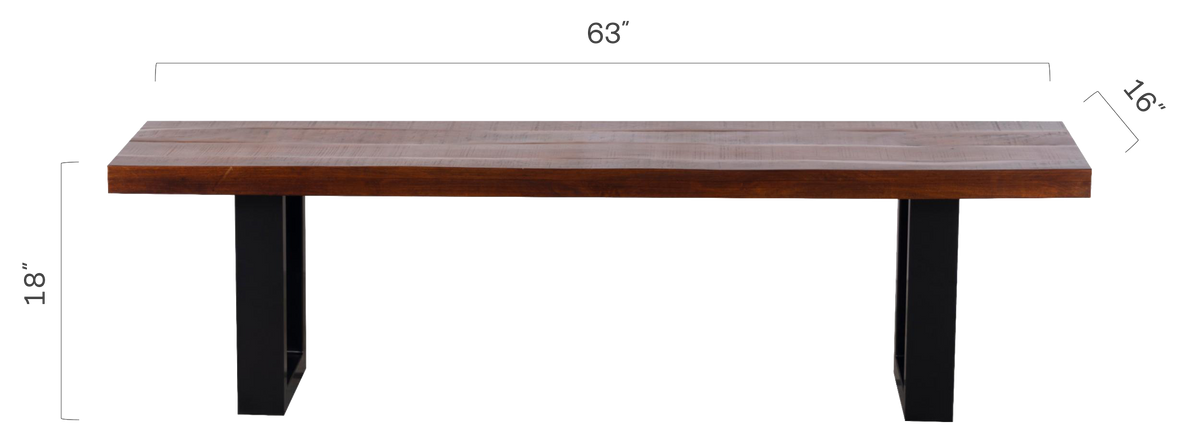 Walnut Bench, lifestyle room scene, second view