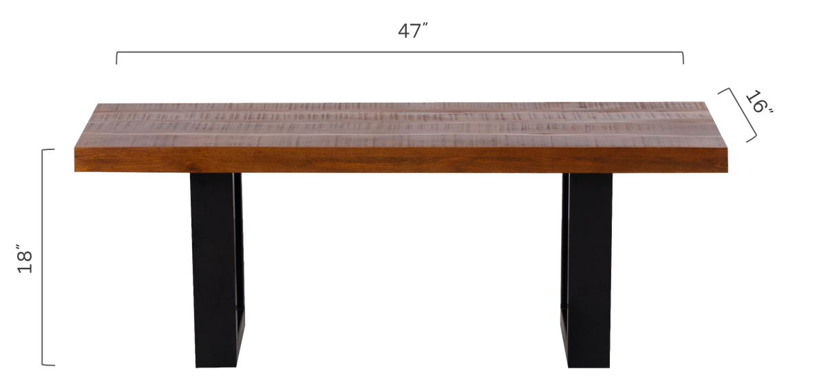 Walnut Bench, lifestyle room scene, gallery view