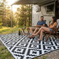 Black & White Area Rug, lifestyle room scene
