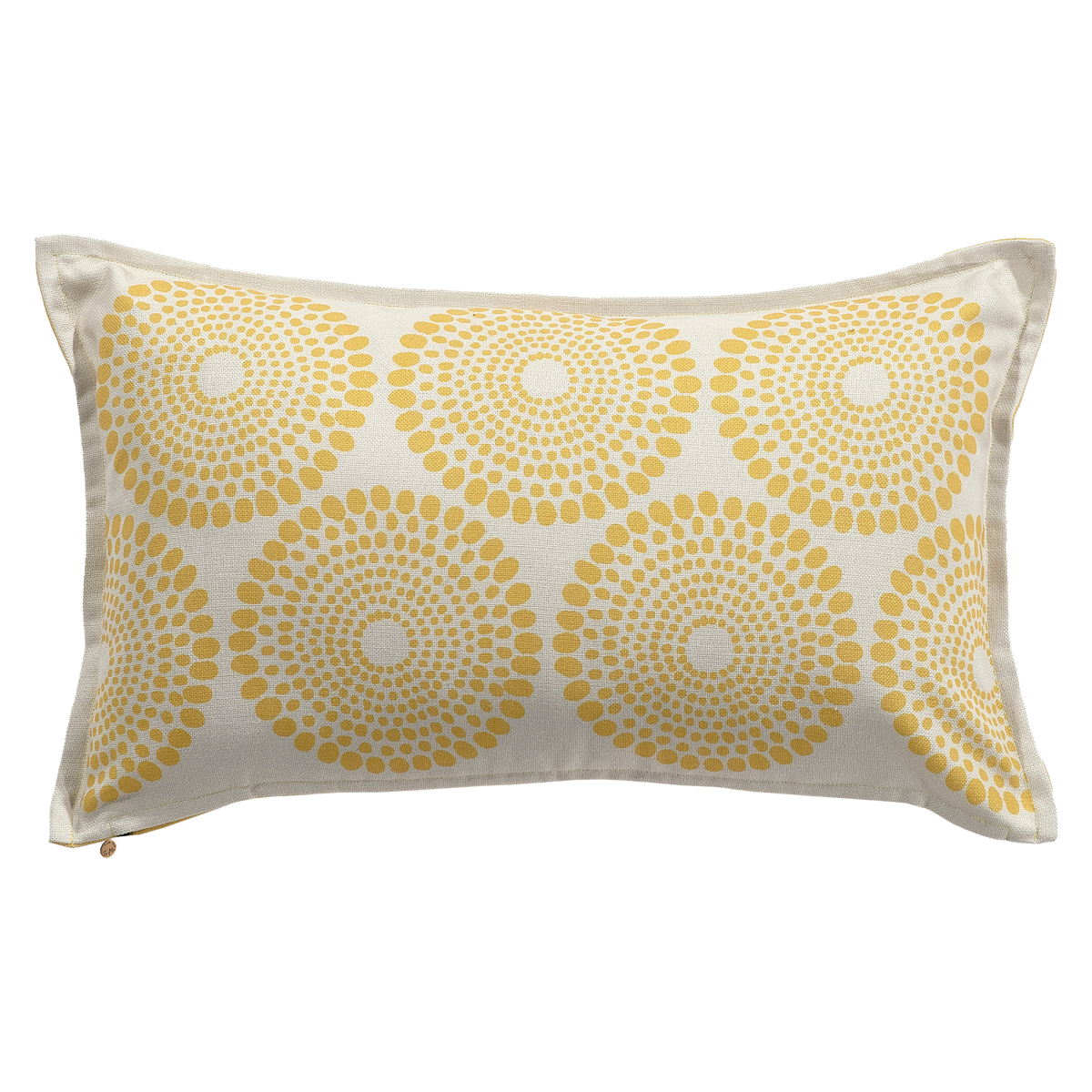 Yellow Outdoor Pillow, reverse back view, alternate angle