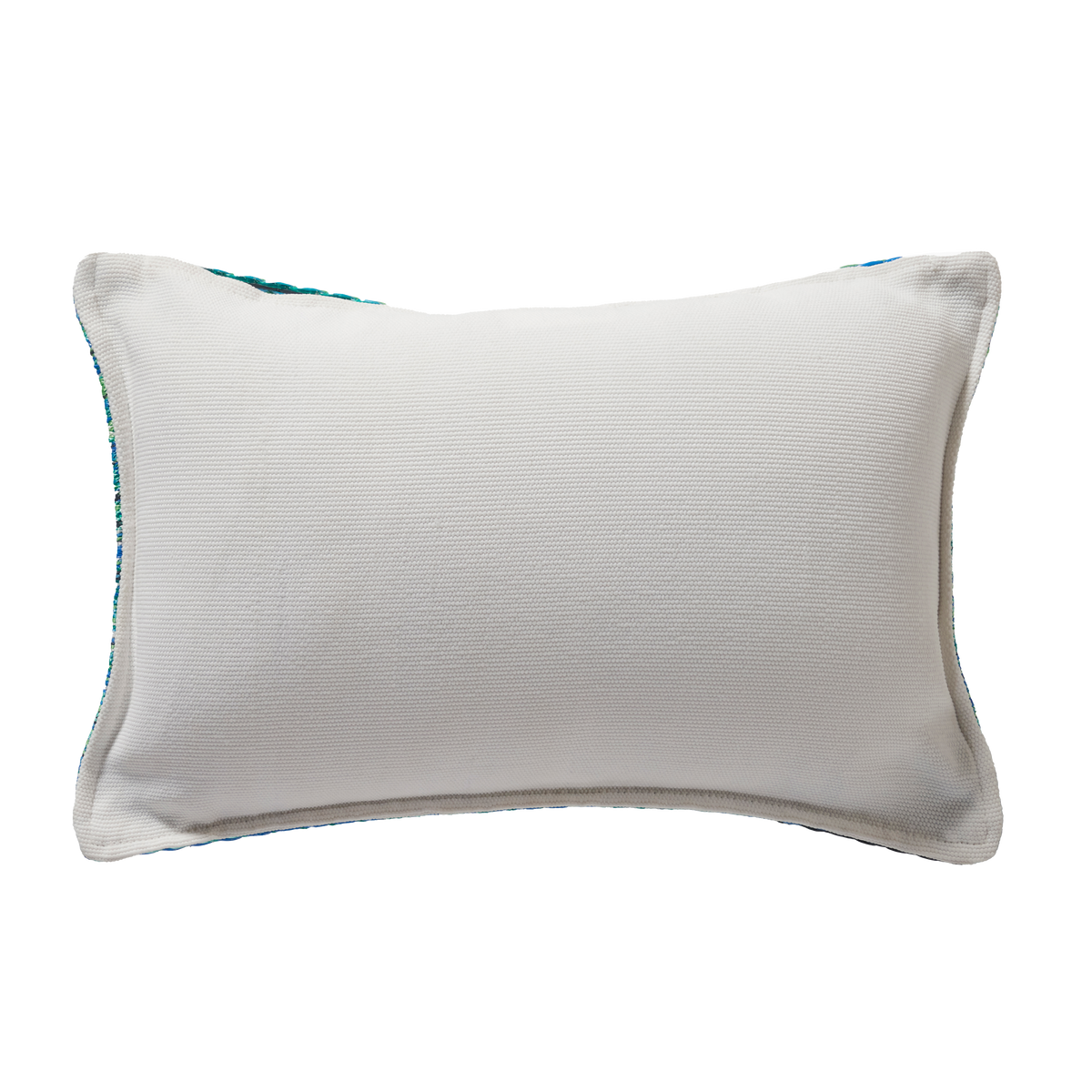 Turquoise Green Outdoor Pillow, reverse back view