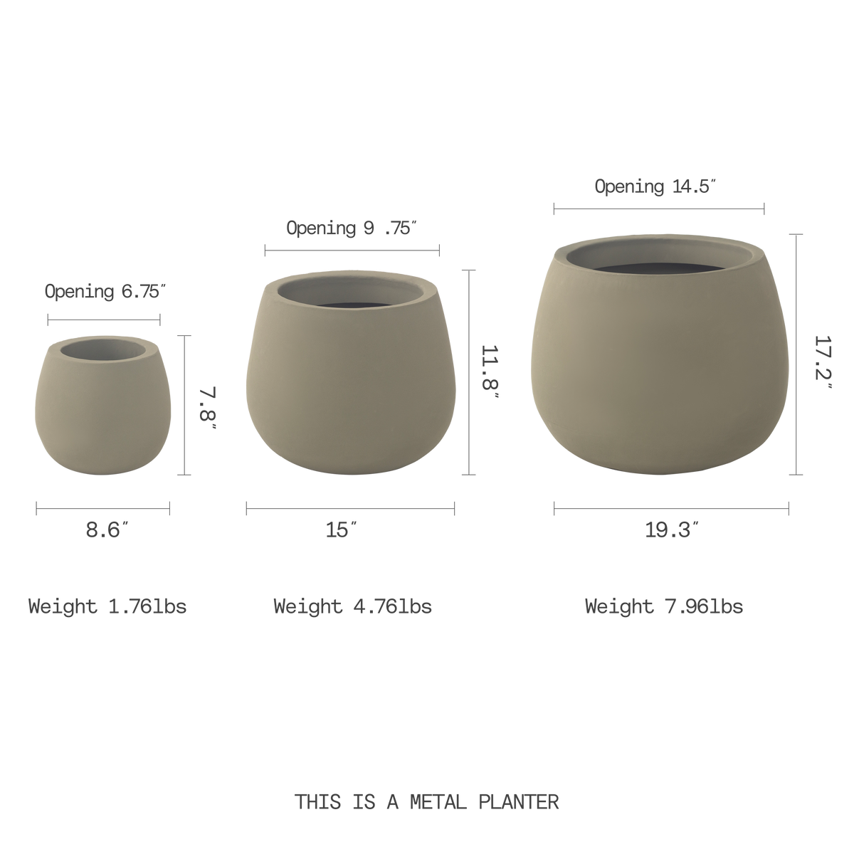 Verde Planter, flat product shot of planter set, alternate angle