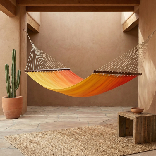 Big Sur - Sunset Ombre Recycled Polyester Hammock for Patio - (55" x 82")
