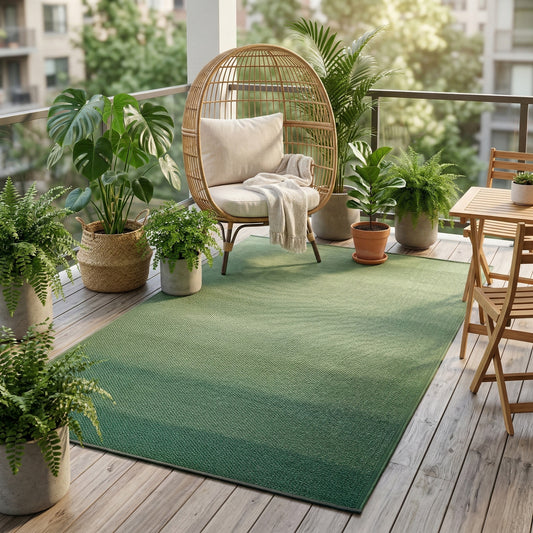Teal Outdoor Rug, flat product shot of full pattern, Green tones