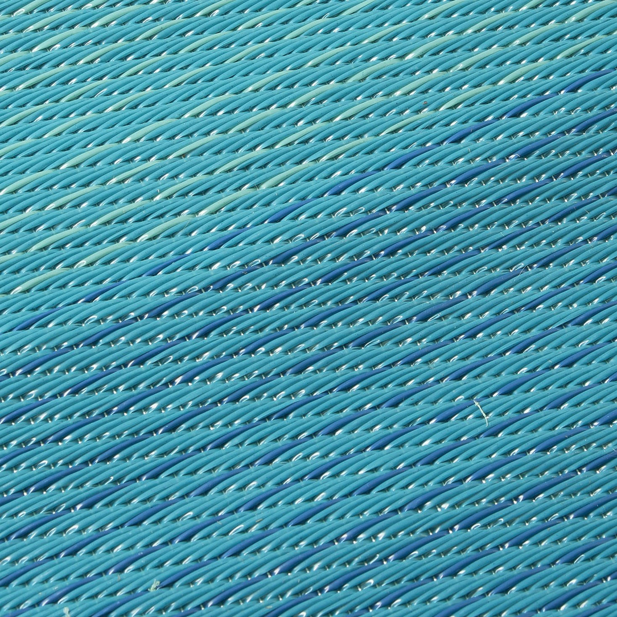 Teal Outdoor Rug, close-up of weave texture